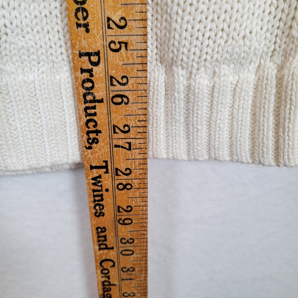 Talula Womens Knit Pockets Distressed Cardigan Sweater Size Small White Grandpa - Picture 9 of 10